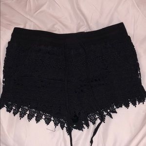 Navy Lace Shorts